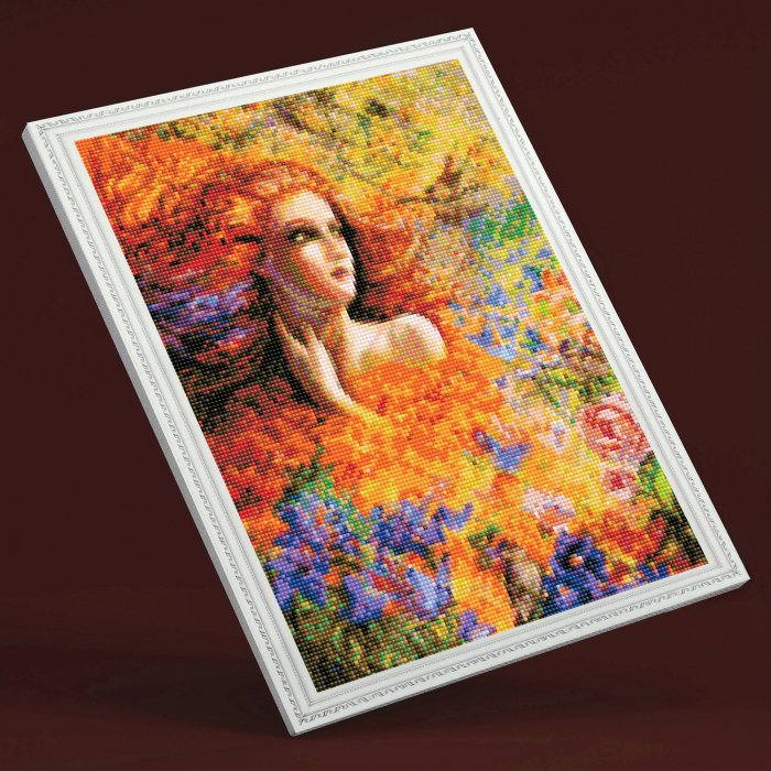 Set goblen cu diamante, cu sasiu, Briza de vara - Josephine Wall, 40x50 cm [2]