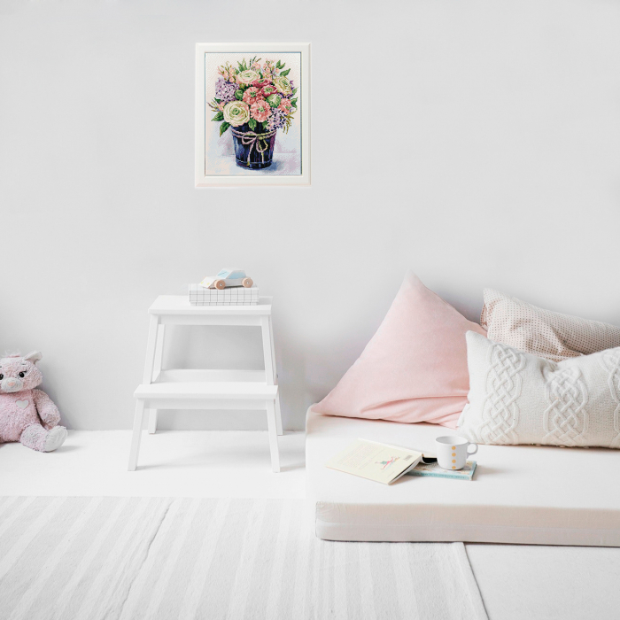 Goblen cu Diamante, cu sasiu, Buchet cu liliac, 40x50 cm [4]