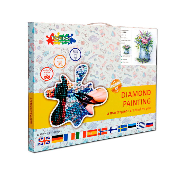 Goblen cu Diamante, cu sasiu, Buchet romantic, 40x50 cm [3]