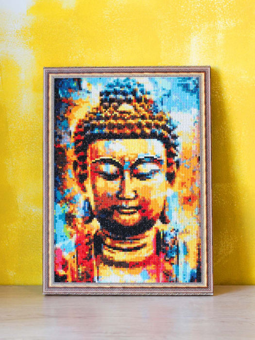Set goblen cu diamante, cu sasiu, Buddha, 30x40 cm [2]