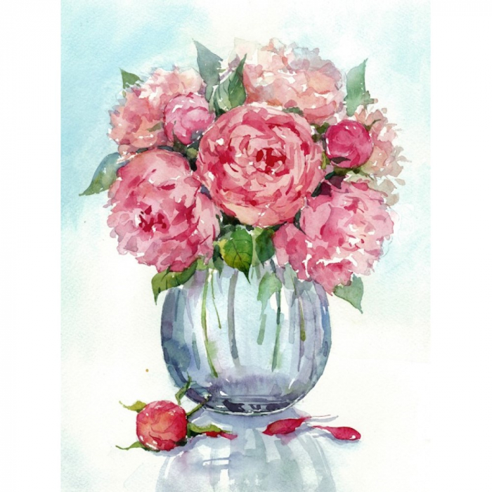 Set goblen cu diamante, cu sasiu, Bujori 2 [2]