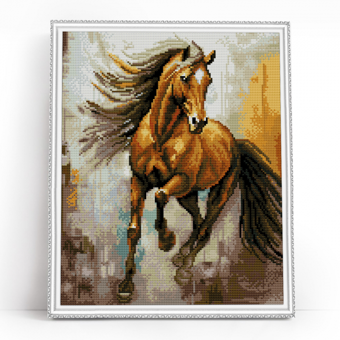 Set goblen cu diamante, cu sasiu, Pursange, 40x50 cm [2]