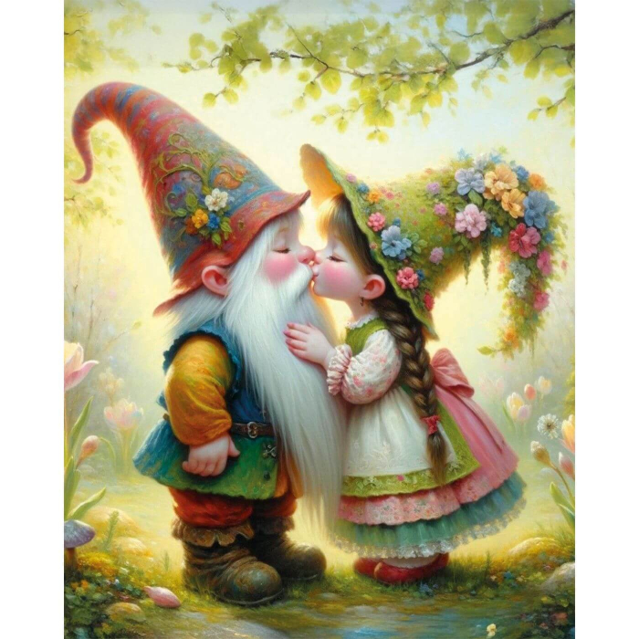 Set goblen cu diamante, cu sasiu, Poveste in doi, 40x50 cm [1]