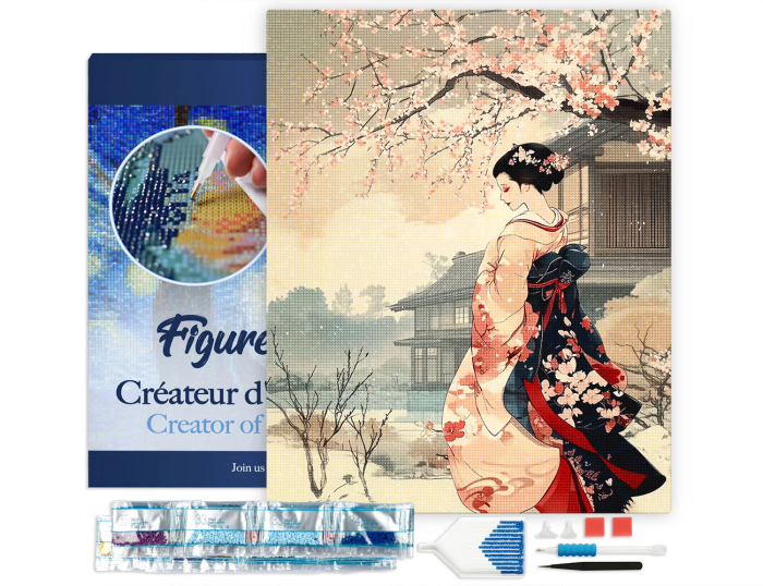 Set goblen cu diamante, cu sasiu, Gheisa iarna, 40x50 cm [2]