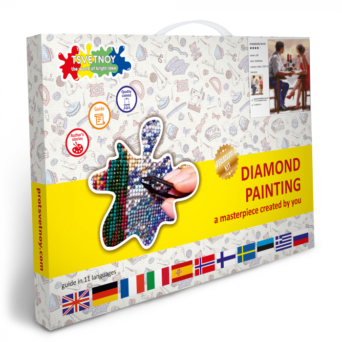 Set goblen cu diamante, cu sasiu, Cina romantica [5]