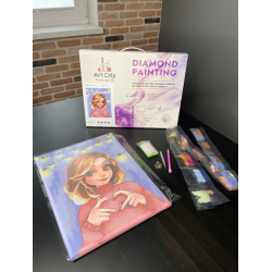 Set goblen cu diamante, cu sasiu, Amsterdam infloritor, 40x50 cm [4]