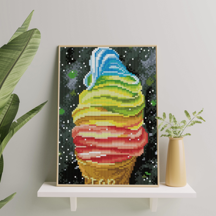 Set goblen cu diamante, cu sasiu, Inghetata, 20x30 cm [3]