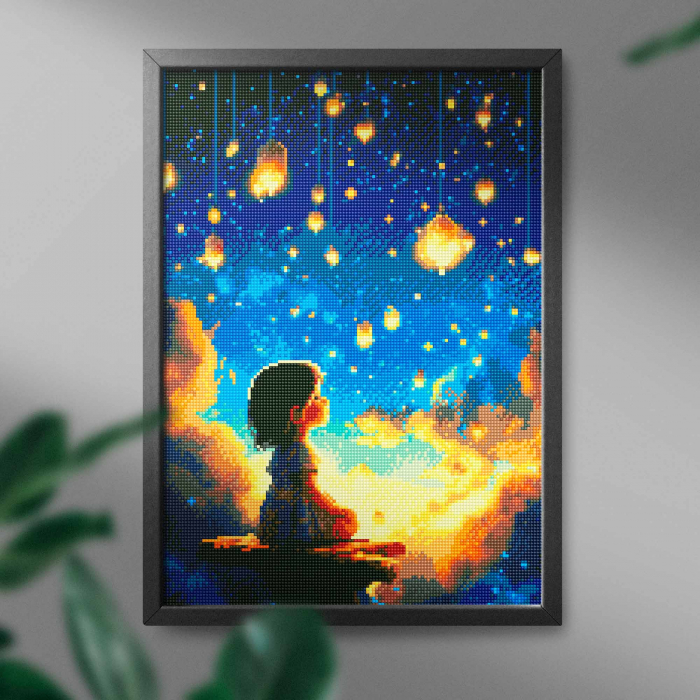 Set goblen cu diamante, cu sasiu, Vis de copil, 40x50 cm [3]