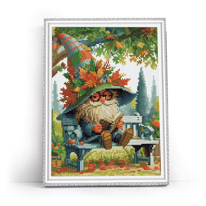 Set goblen cu diamante, cu sasiu, Poveste din padure, 30x40 cm [2]