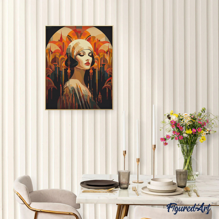 Set pictura pe numere, cu sasiu, Portret de femeie - Art Déco, 40x50 cm [2]
