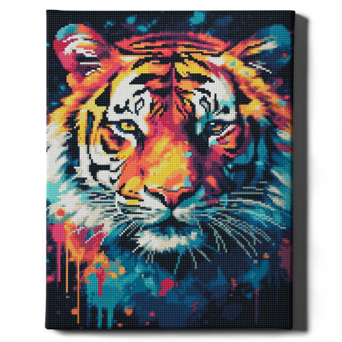Set goblen cu diamante, cu sasiu, Tigru, 40x50 cm [3]