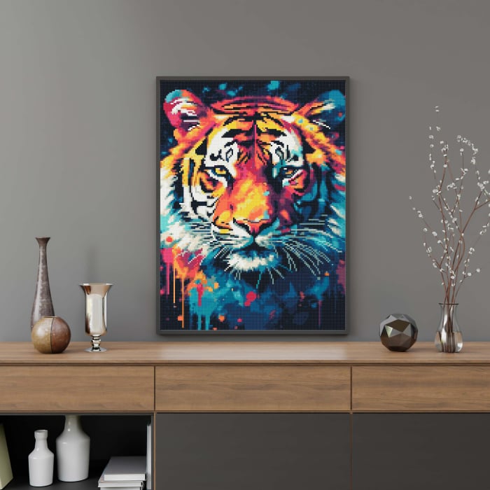 Set goblen cu diamante, cu sasiu, Tigru, 40x50 cm [5]