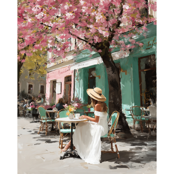 Set goblen cu diamante, cu sasiu, Zi cu flori, 40x50 cm [1]