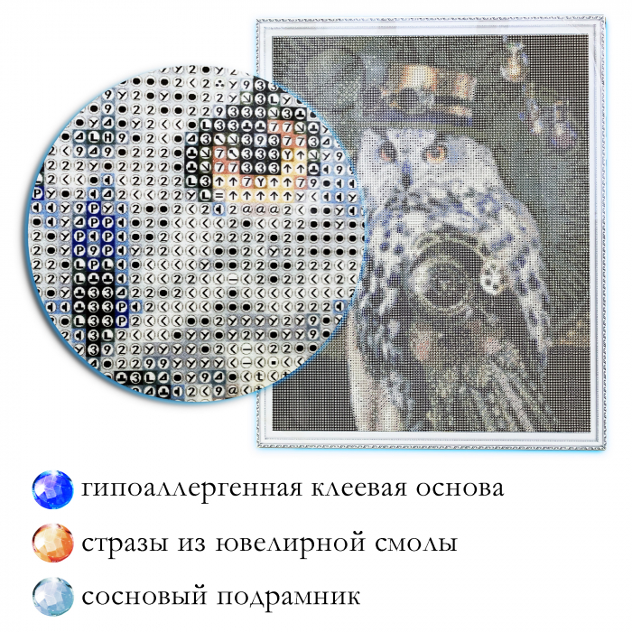 Set goblen cu diamante, cu sasiu, Gardianul timpului, 40x50 cm [3]