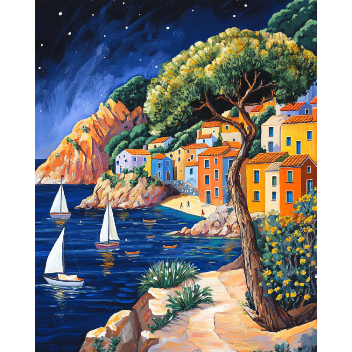 Set goblen cu diamante, cu sasiu, Laguna albastra, 30x40 cm [1]