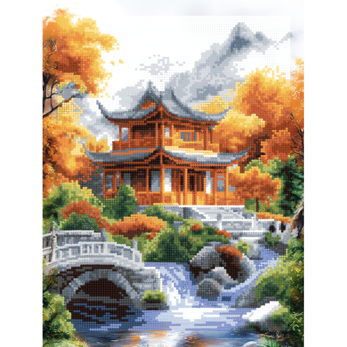 Set goblen cu diamante, cu sasiu, Seninatate, 30x40 cm [1]