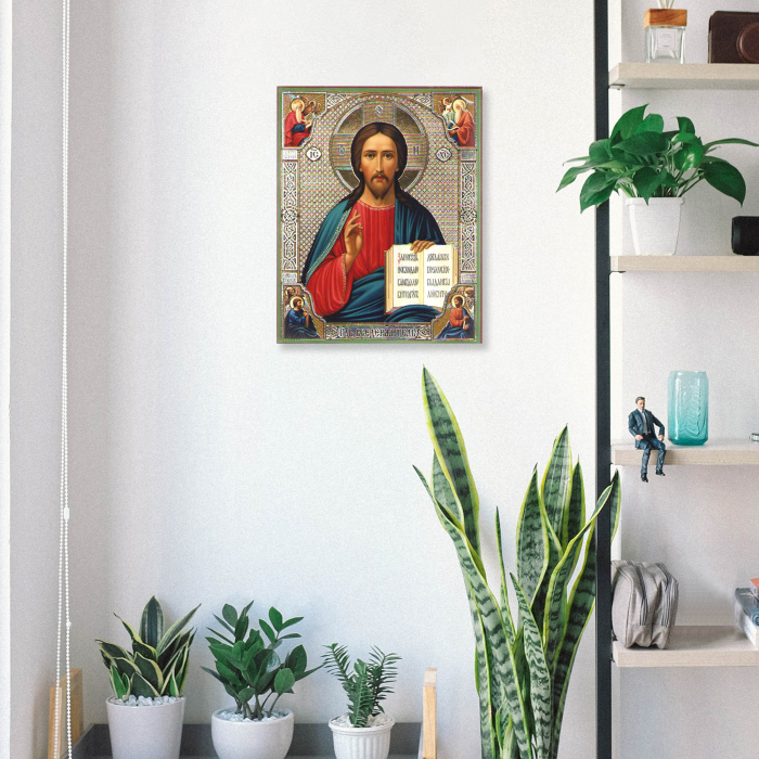 Set goblen cu diamante, cu sasiu, Icoana - Isus Hristos 40x50 cm [2]