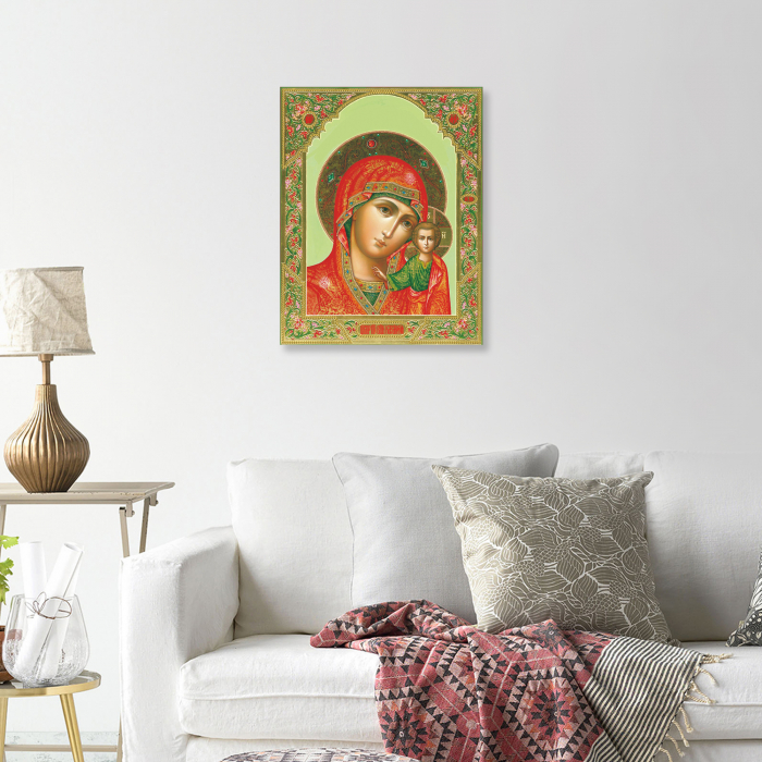 Set goblen cu diamante, cu sasiu, Icoana Maica Domnului din Kazan, 40x50 [5]