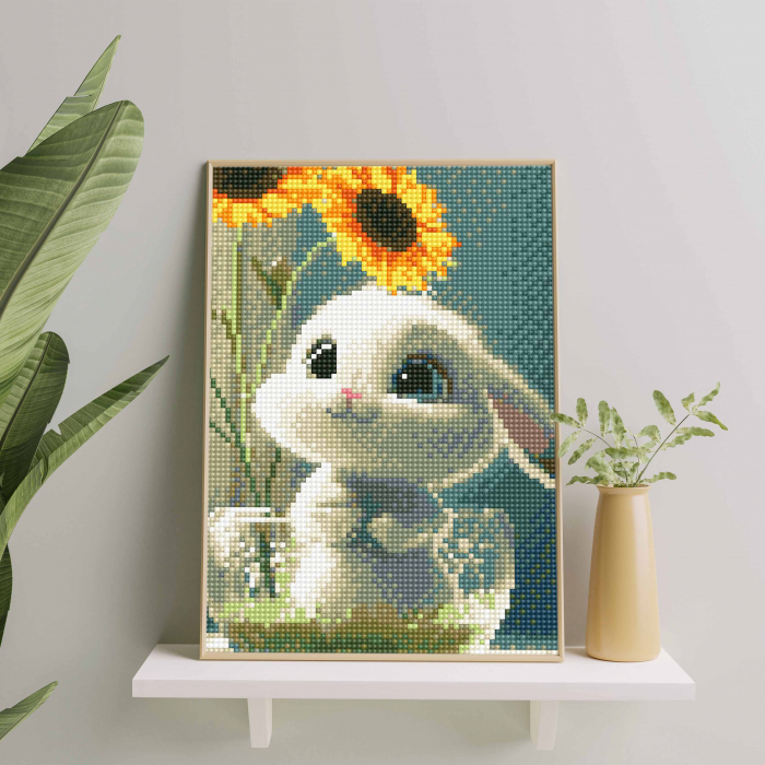 Set goblen cu diamante, cu sasiu, Iepuras, 20x30 cm [2]