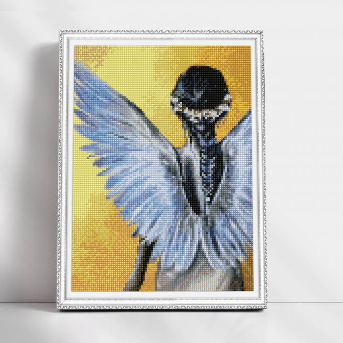 Set goblen cu diamante, cu sasiu, Ingerul pazitor, 30x40 cm [2]