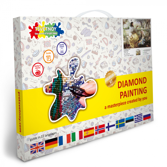 Goblen cu diamante, cu sasiu, Isus si femeia samariteanca 50x65 cm [8]