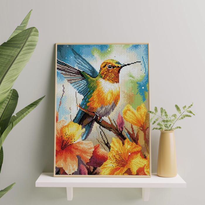 Set goblen cu diamante , cu sasiu, Colibri, 40x50 cm [4]