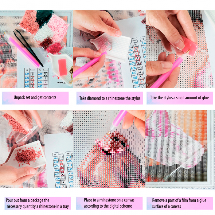 Set goblen cu diamante, cu sasiu, Laguna romantica, 50x65 cm [3]