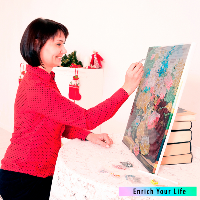 Set goblen cu diamante, cu sasiu, Laguna romantica, 50x65 cm [6]