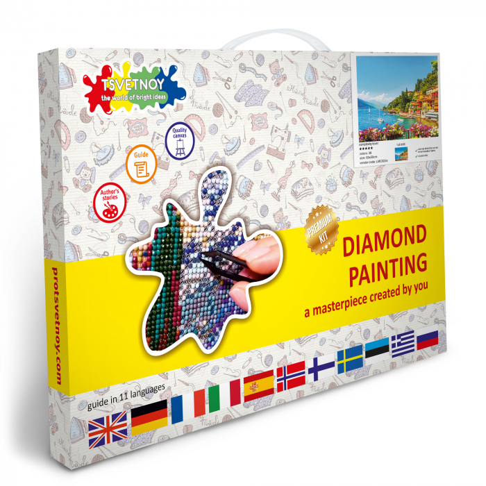 Set goblen cu diamante, cu sasiu, Laguna romantica, 50x65 cm [8]