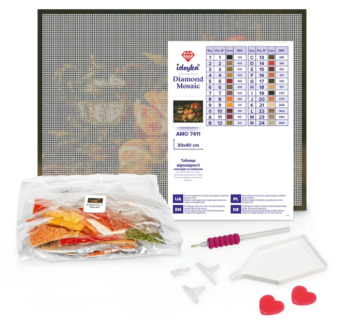 Set goblen cu diamante, cu sasiu, Floarea soarelui, 30x40 cm [2]