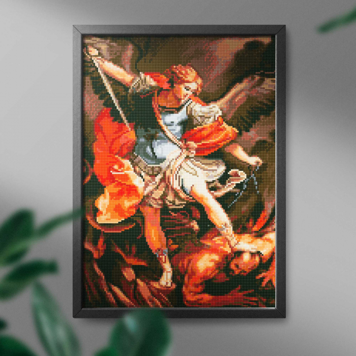 Set goblen cu diamante, cu sasiu, Arhanghelul Mihail, 40x50 cm [3]