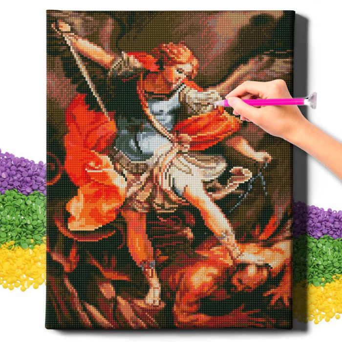 Set goblen cu diamante, cu sasiu, Arhanghelul Mihail, 40x50 cm [2]