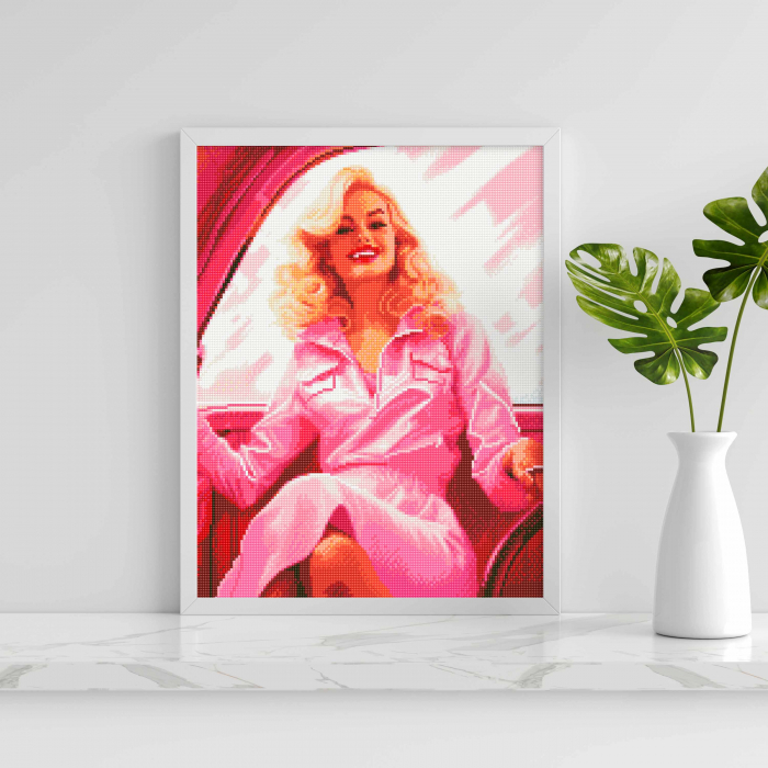 Set goblen cu diamante, cu sasiu, Barbie 40x50 cm [3]