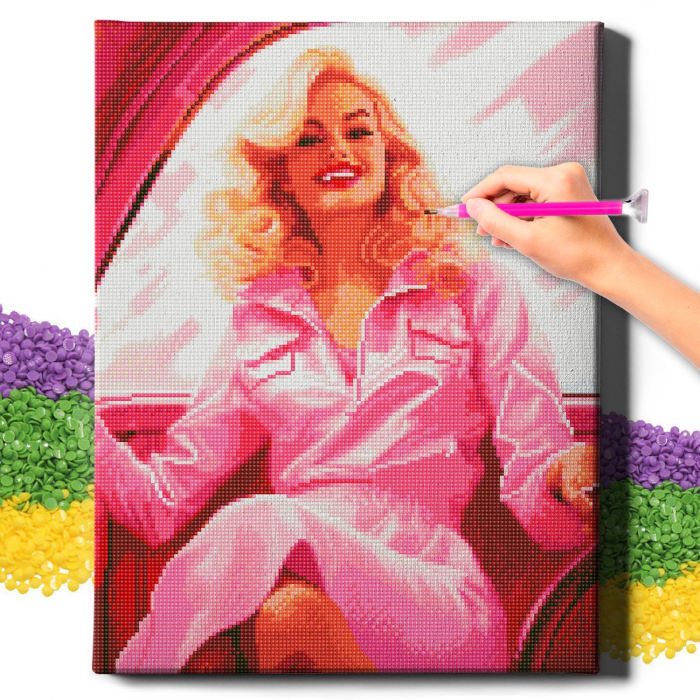 Set goblen cu diamante, cu sasiu, Barbie 40x50 cm [2]