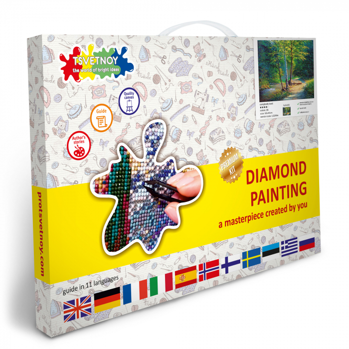 Set goblen cu diamante, cu sasiu, Mesteceni, [5]