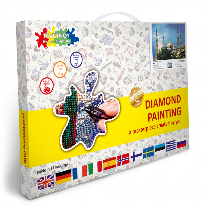 Set goblen cu diamante, cu sasiu, Moscheea Albastra, 40x50 cm [6]