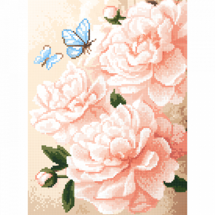 Set goblen cu diamante, cu sasiu, Flori, 30x40 cm [2]