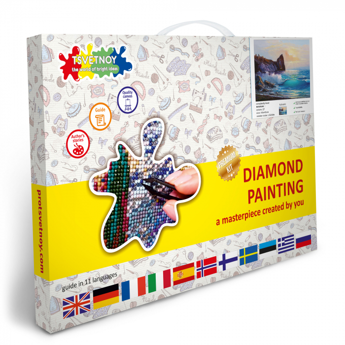 Set goblen cu diamante, cu sasiu, Peisaj de Coasta, 40x50 cm [5]