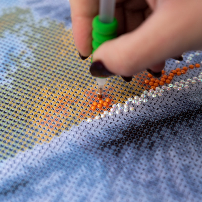 Set goblen cu diamante, cu sasiu, Pisoi, 40x50 cm [5]