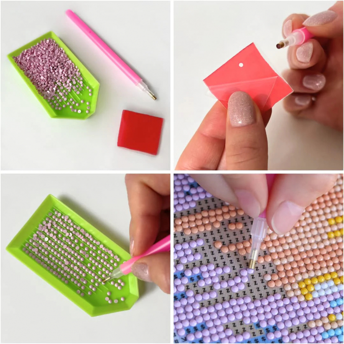 Set goblen cu diamante, cu sasiu, Sponge Bob, 30x40 cm [5]