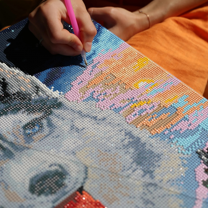 Set goblen cu diamante, cu sasiu, Iepuras, 20x30 cm [5]