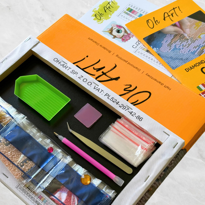 Set goblen cu diamante, cu sasiu, Fluture colorat, 30x40 cm [7]