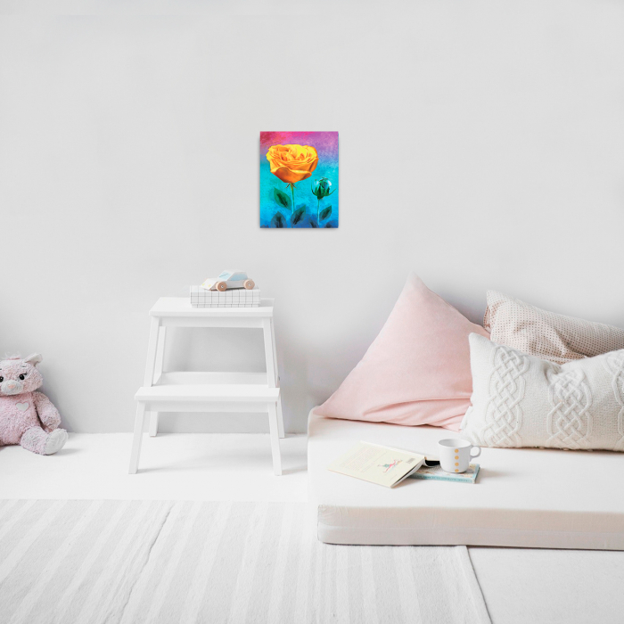 Set goblen cu diamante, cu sasiu, Trandafir Galben [5]