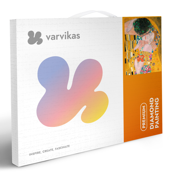 Set goblen cu diamante, cu sasiu, Sarutul - Klimt, 40x50 cm [6]