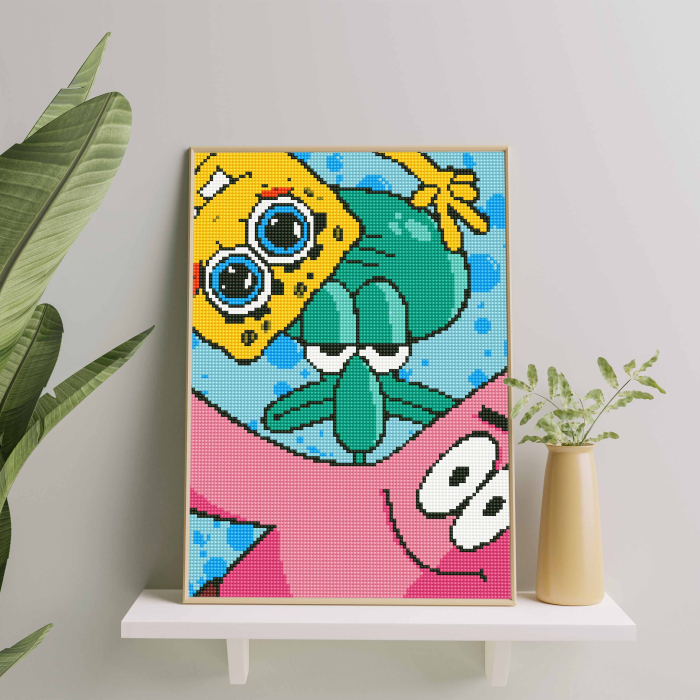 Set goblen cu diamante, cu sasiu, Sponge Bob, 30x40 cm [3]