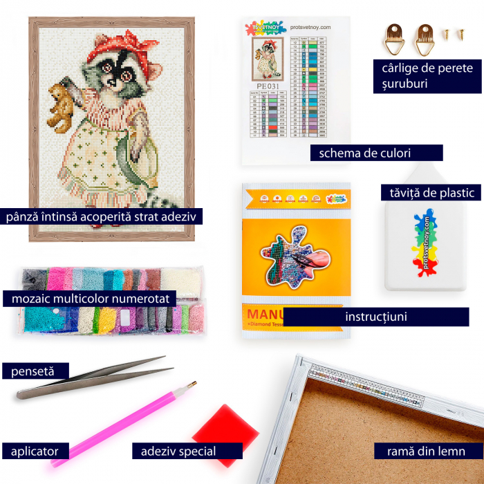 Set goblen cu diamante, cu sasiu, Ratonel [4]