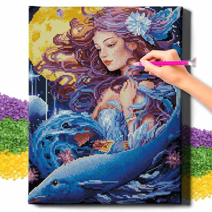 Set goblen cu diamante, cu sasiu, Nereida, 40x50 cm [2]