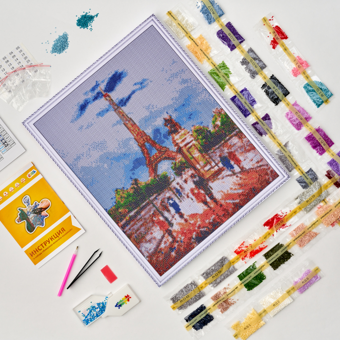 Set goblen cu diamante, cu sasiu, Turnul Eiffel, 40x50 [2]