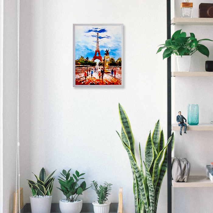 Set goblen cu diamante, cu sasiu, Turnul Eiffel, 40x50 [6]