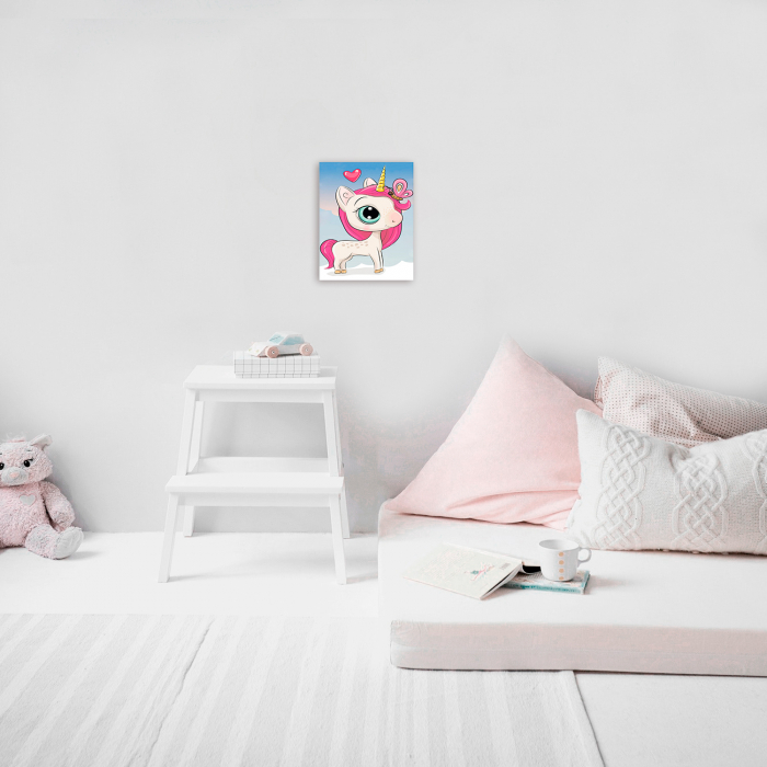 Set goblen cu diamante, cu sasiu, Unicorn magic, 20x30 cm [4]